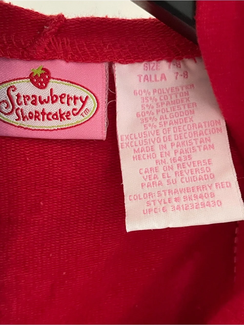 Vintage Y2K Strawberry Shortcake Berry Cool Hooded Cargo Dress Girls 7/8 Rare